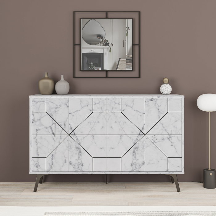 Hanah Home Dune - Carrara Consola Blanca